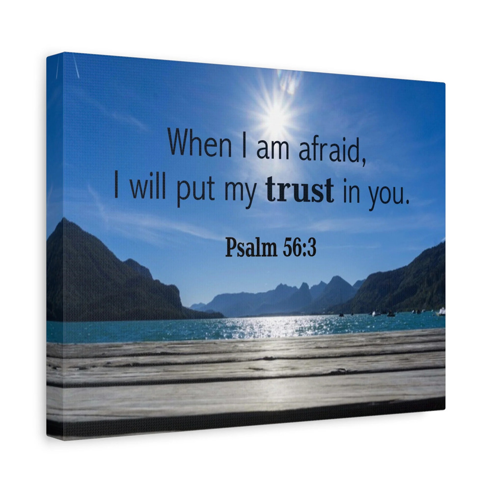 Scripture Canvas Trust Psalm 56:3 Christian Wall Art Bible Verse Print Ready to